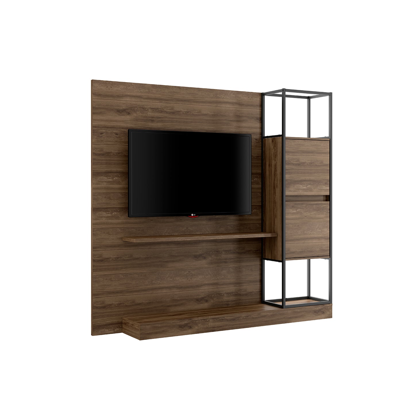 Centro de Entretenimiento Rack Tv 60" Home Design Legno Negro Mate