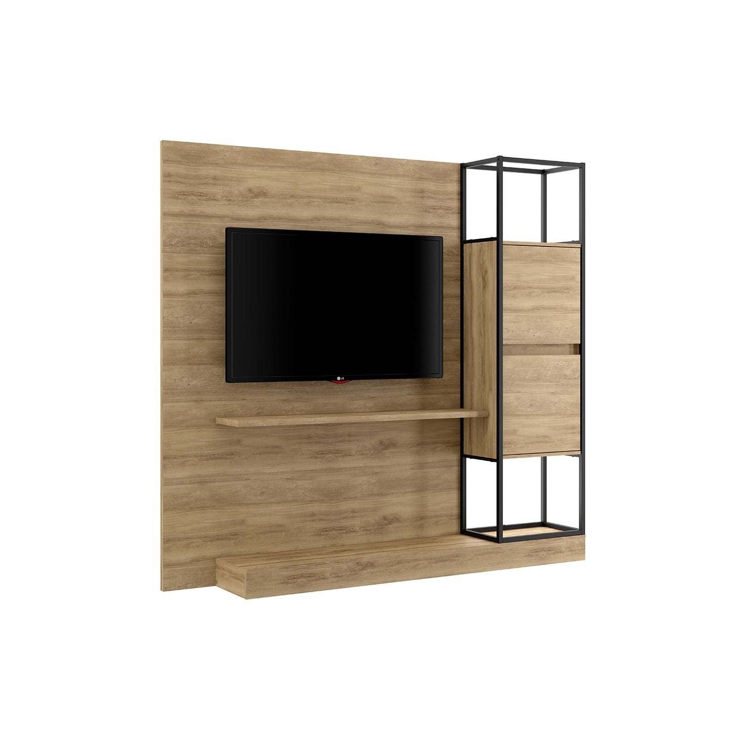 Centro de Entretenimiento Rack Tv 60" Home Design Noce Negro Mate