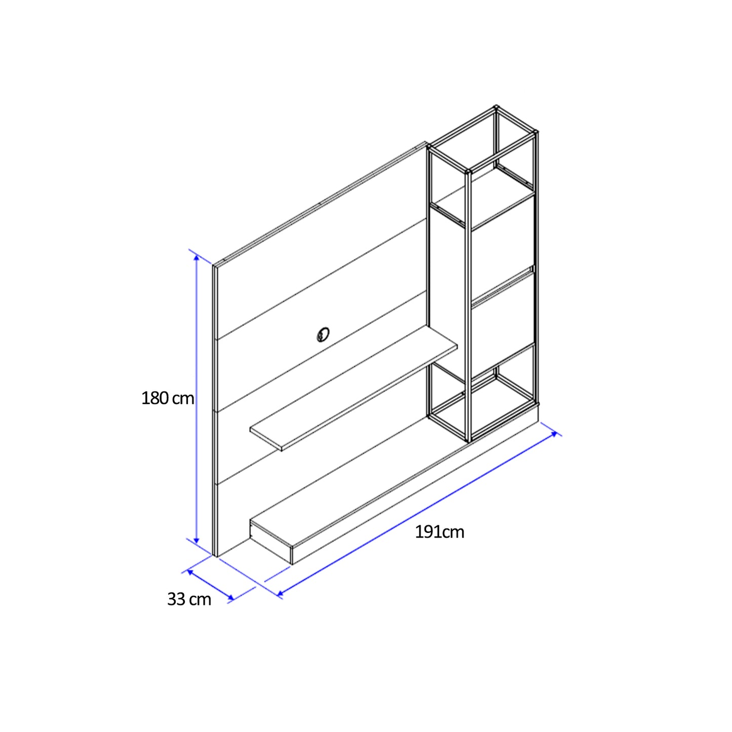 Centro de Entretenimiento Rack Tv 60" Home Design Noce Oro Envejecido