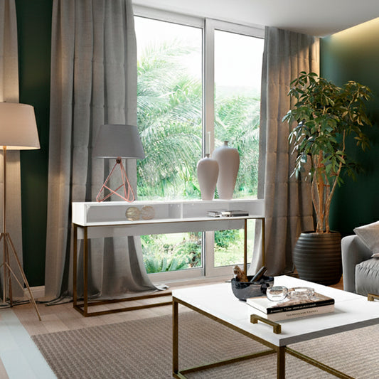 Aparador Arrimo Home Design Blanco Oro Envejecido