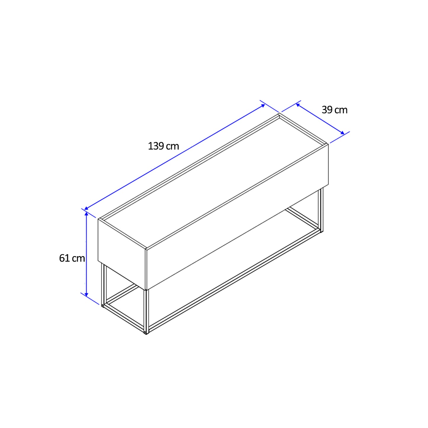 Rack Tv 55" Home Design Negro Mate