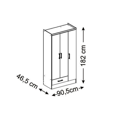 Clóset 3 Puertas 1 Cajón Classic Tabaco