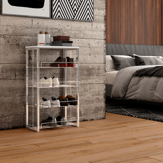 Estante Multiuso Home Design Blanco Cromado