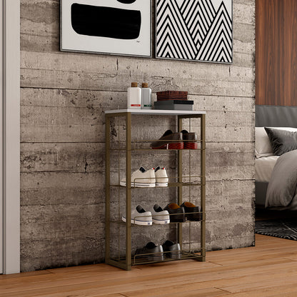 Estante Multiuso Home Design Blanco Oro Envejecido