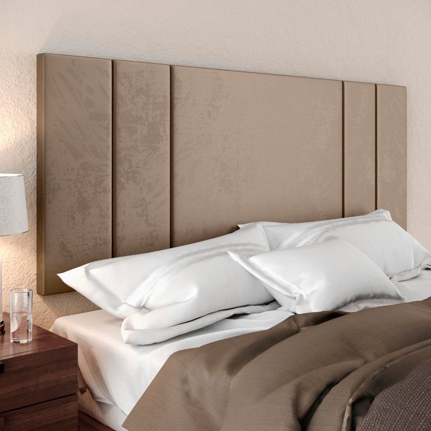 Respaldo de Cama 2 Plazas Luana Beige