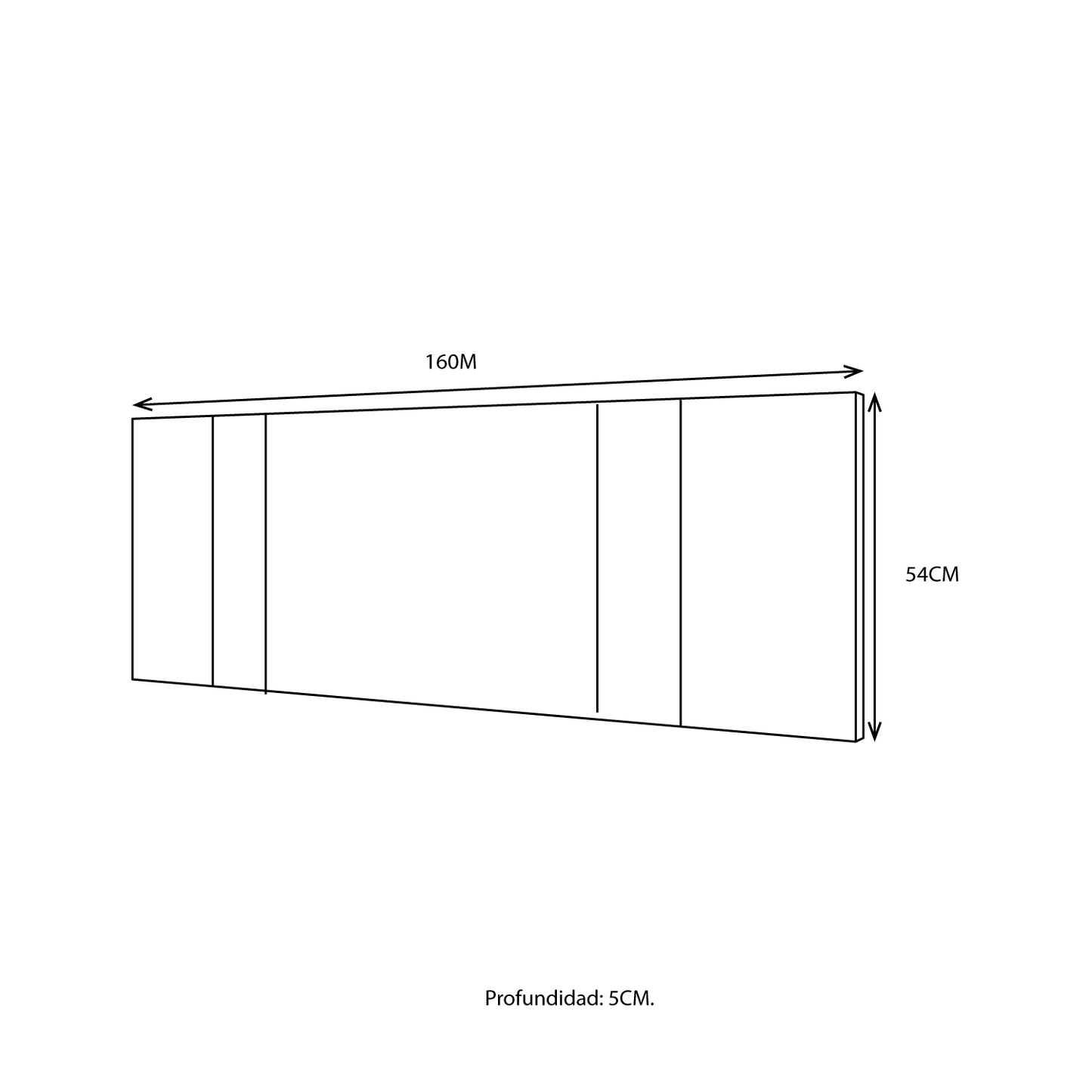 Respaldo de Cama 2 Plazas Luana Beige