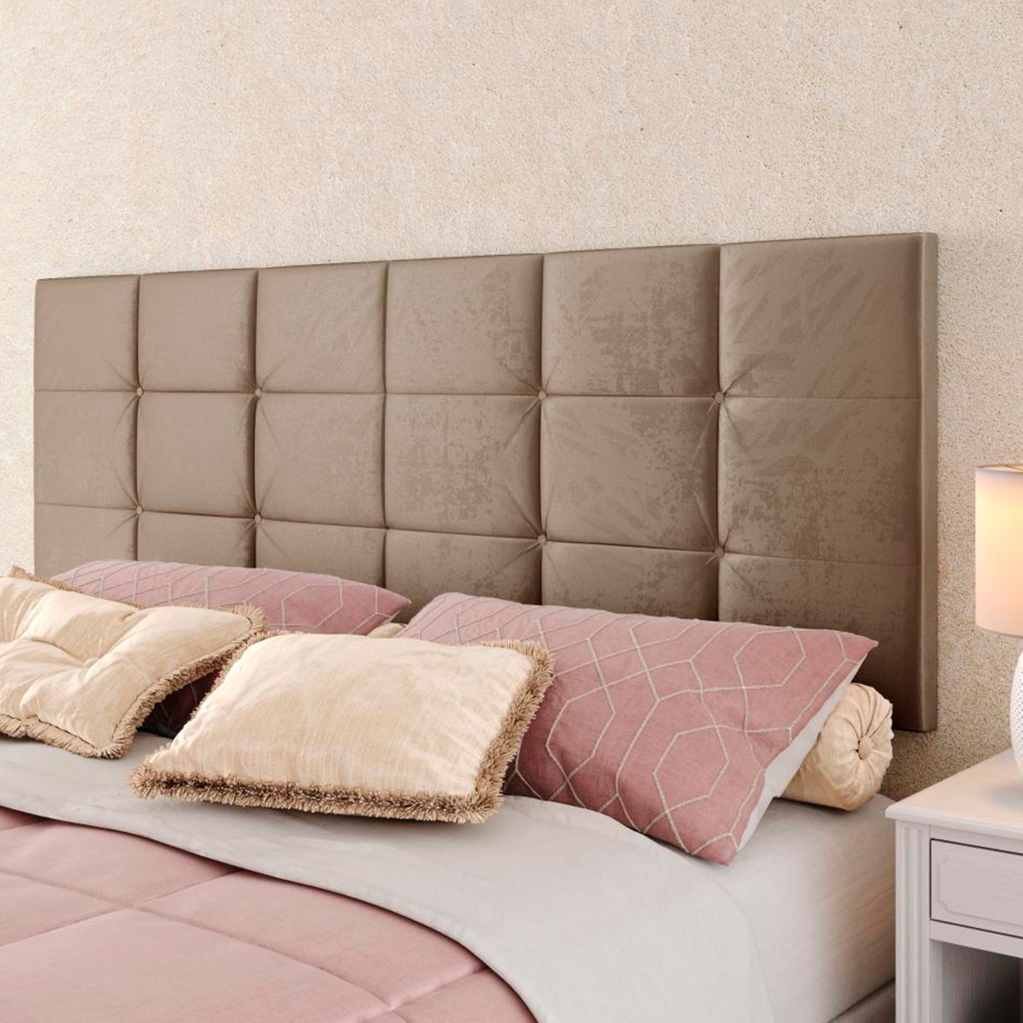 Respaldo de Cama 2 Plazas Bia Beige