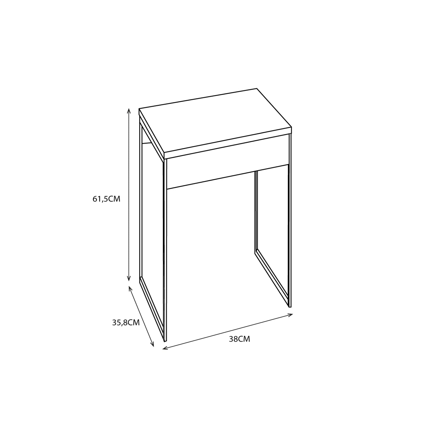 Mesa Lateral Joy Legno Negro Mate