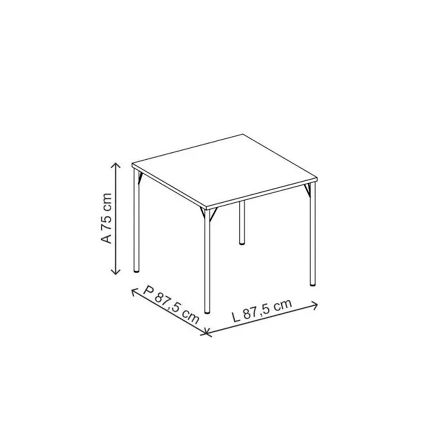 Mesa de Comedor 87.5x87.5 Design Native Cromada