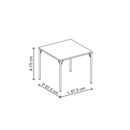 Mesa de Comedor 87.5x87.5 Design Native Cromada