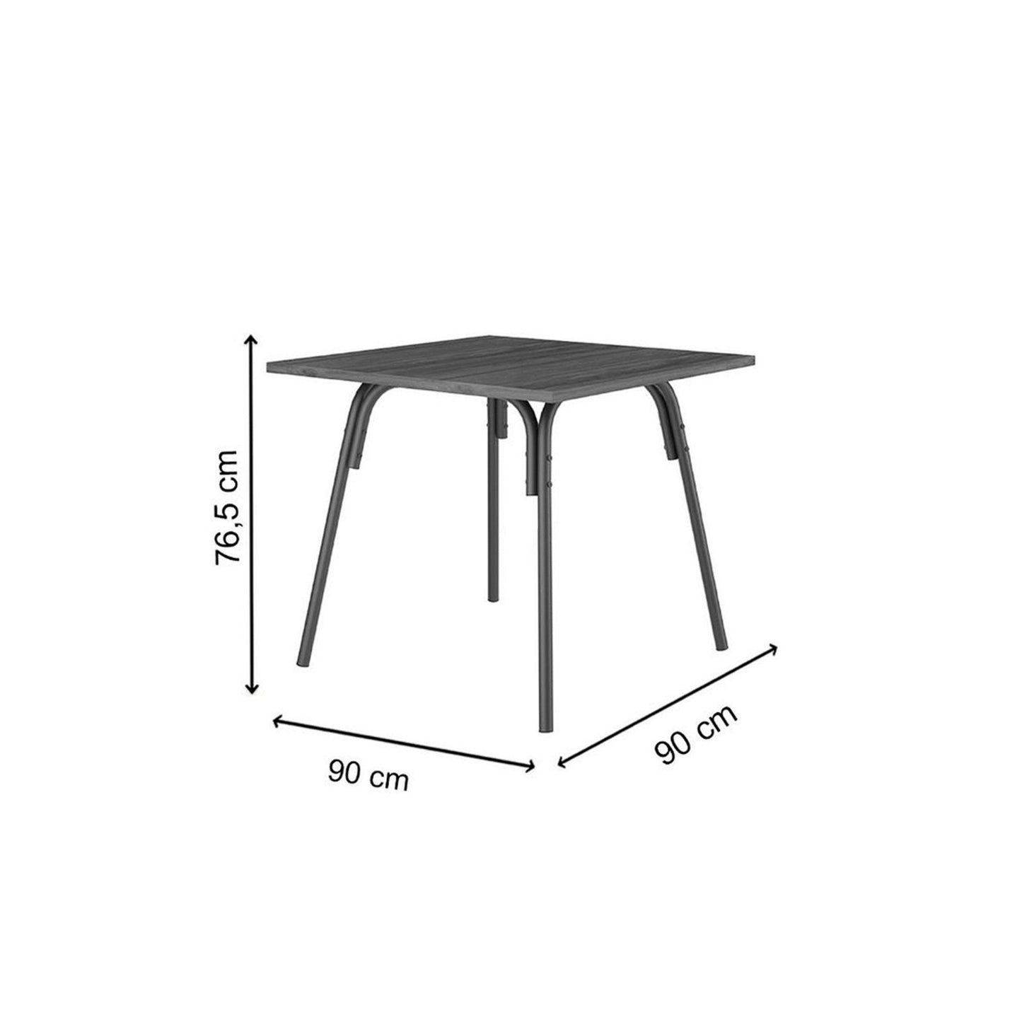 Mesa de Comedor 90x90 Design Legno Negro