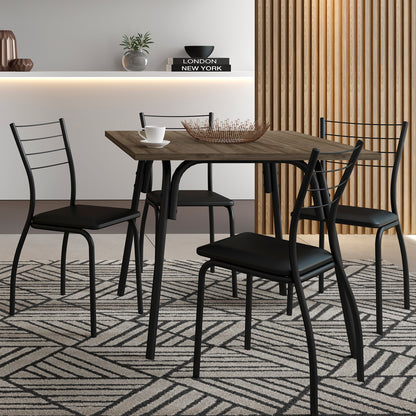 Mesa de Comedor 90x90 Design Legno Negro