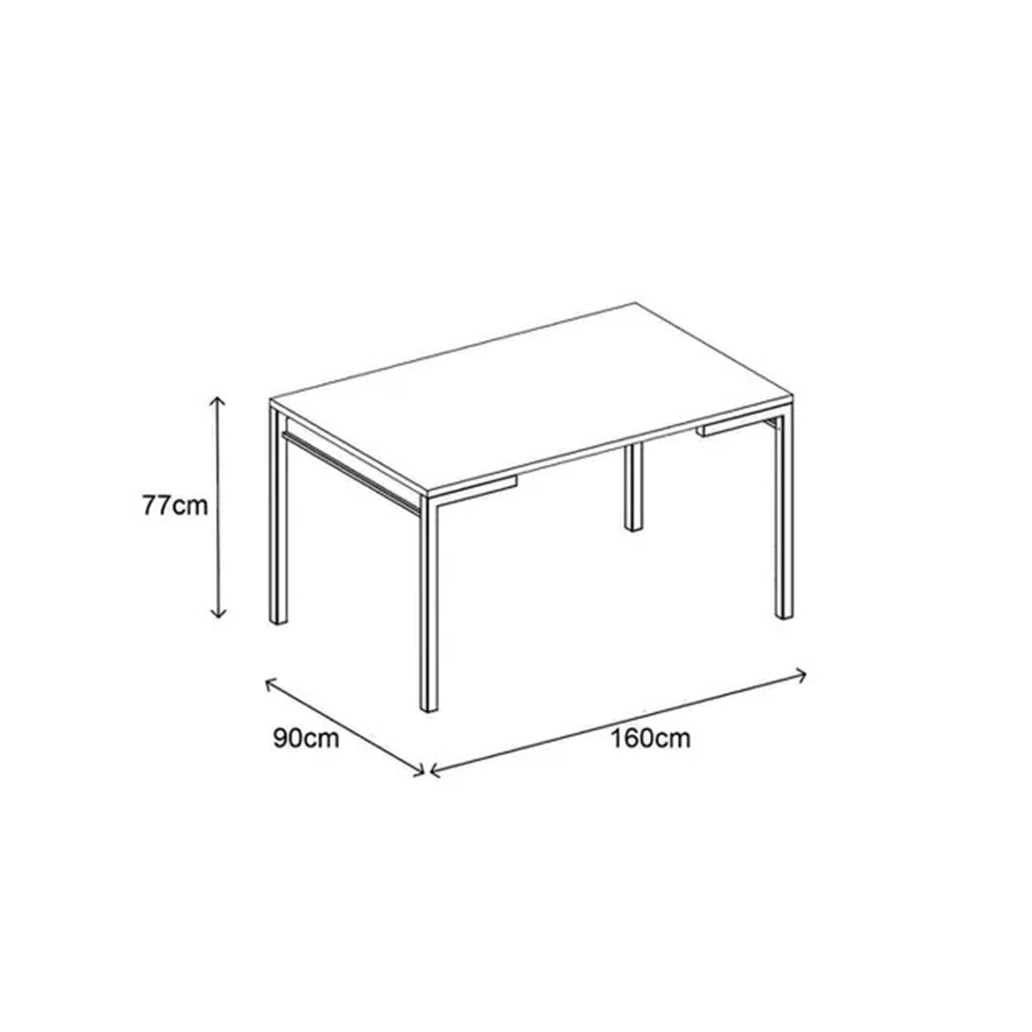 Mesa de Comedor 160x90 Design Native Cromado