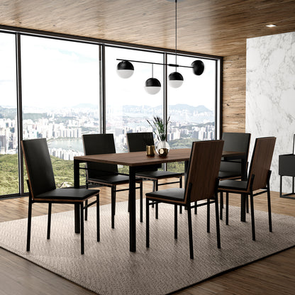 Mesa de Comedor 160x90 Design Legno Negro