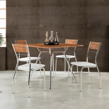 Silla Design Native Blanco Cromado