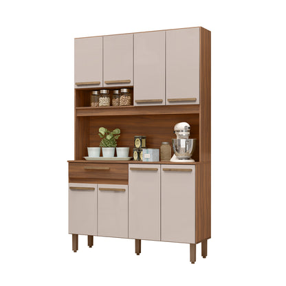 Mueble de Cocina 8 Puertas 1 Cajón Hoga Valparaíso Café Vainilla