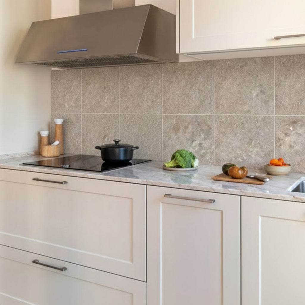 Vinilico Spc Travertino Piso y Muro 45 X 90 cm Beige