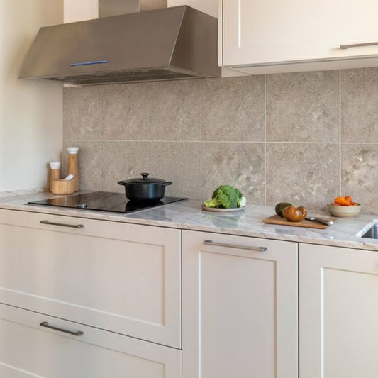 Vinilico Spc Travertino Piso y Muro 45 X 90 cm Beige