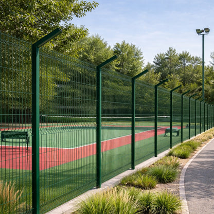 Pack Reja Tipo Acmafor 3d Verde 2,50 X 1,83 Mts + Poste Con Brazo 2,40 Mts