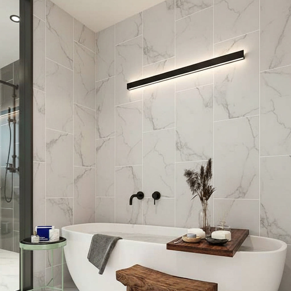 Vinilico Spc Travertino Piso y Muro 30 X 60 cm Blanco Marmol