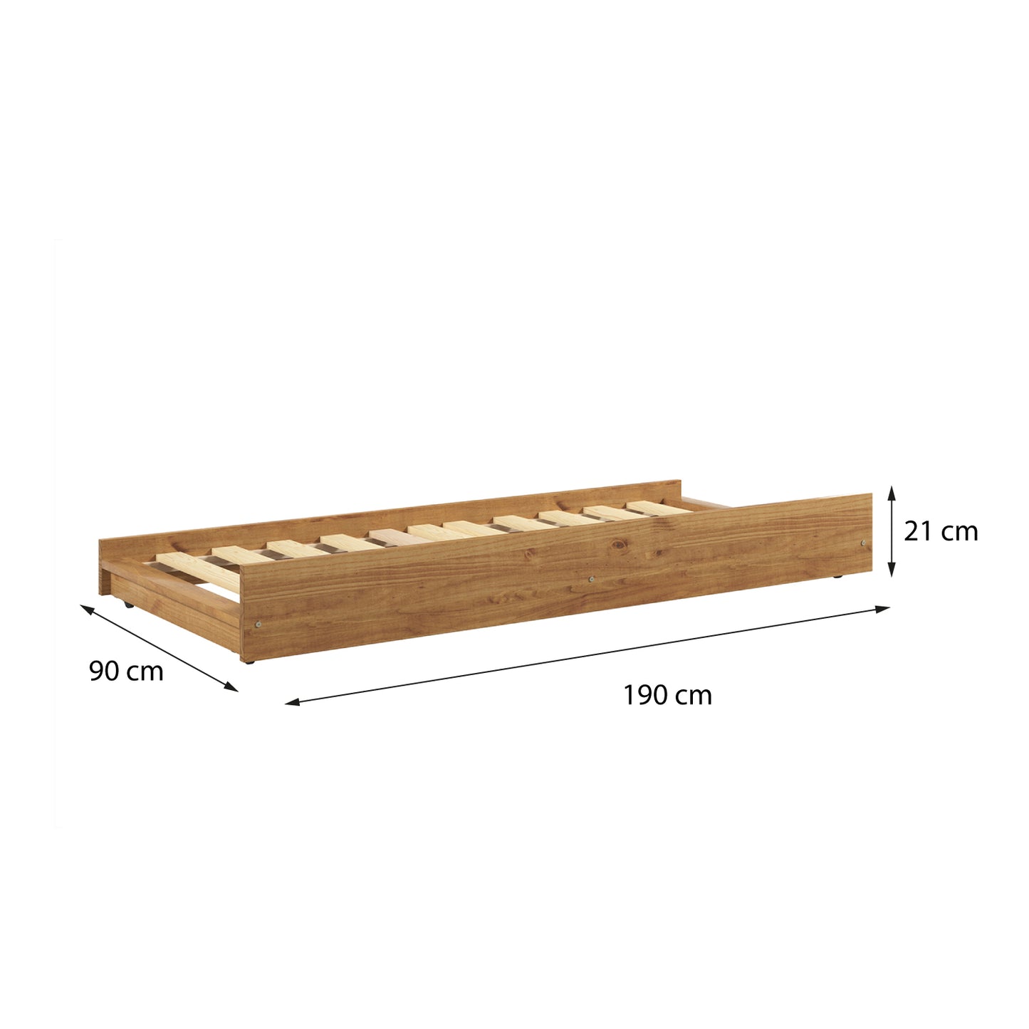 Cama Auxiliar 1 Plaza 100% Madera Hoga Panamá Nogal