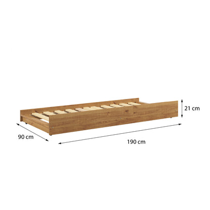 Cama Auxiliar 1 Plaza 100% Madera Hoga Panamá Nogal