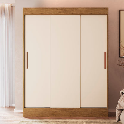Clóset 3 Puertas Marsella Canela Blanco Invierno