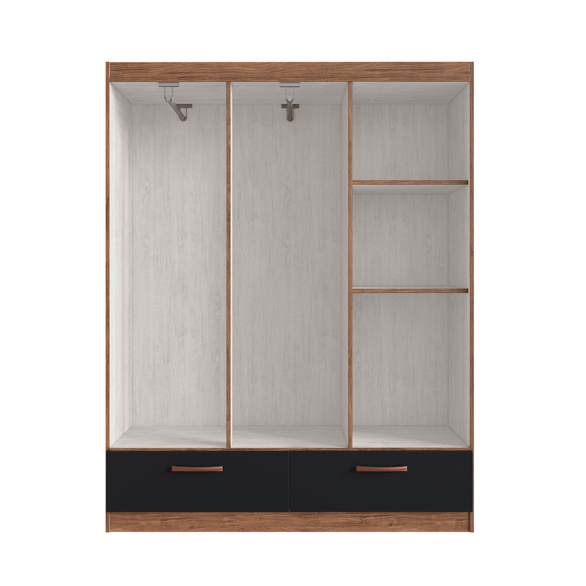 Clóset 6 Puertas 2 Cajones Hoga Verona Castaño Negro