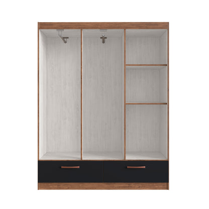 Clóset 6 Puertas 2 Cajones Hoga Verona Castaño Negro