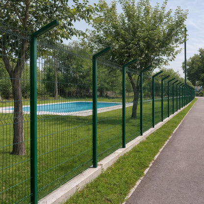 Pack Reja Tipo Acmafor 3d Verde 2,50 X 1,83 Mts + Poste Con Brazo 2,40 Mts