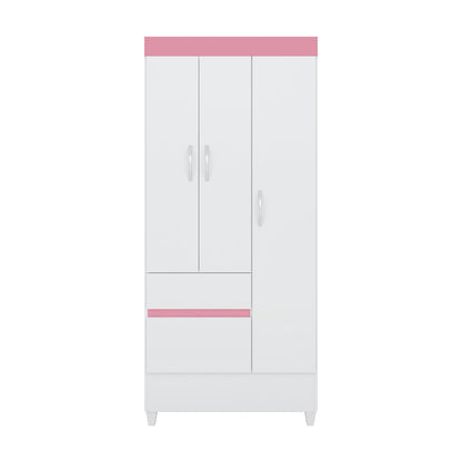 Clóset 3 Puertas Hoga Wind Blanco Rosa Flex