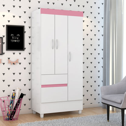 Clóset 3 Puertas Hoga Wind Blanco Rosa Flex