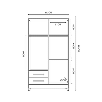 Clóset 4 Puertas 2 Cajones Ambar Cedro