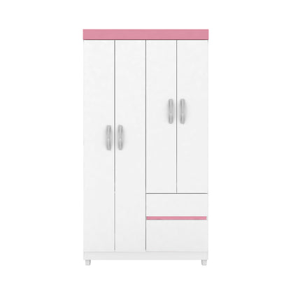 Clóset 4 Puertas Hoga Lotus Blanco Rosa Flex