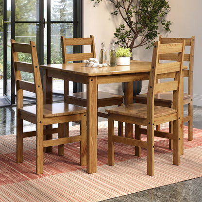 Set de Comedor con 4 Sillas 100% Madera Hoga Bella Nogal