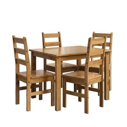 Set de Comedor con 4 Sillas 100% Madera Hoga Bella Nogal