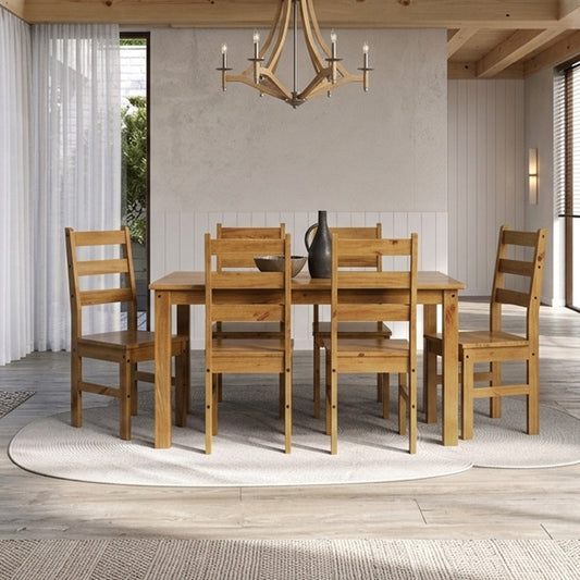 Set de Comedor con 6 Sillas 100% Madera Hoga Bella Nogal