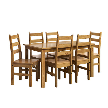 Set de Comedor con 6 Sillas 100% Madera Hoga Bella Nogal