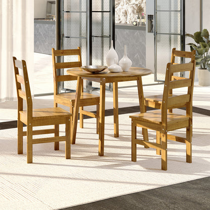 Set de Comedor con 4 Sillas 100% Madera Hoga Irlanda Nogal
