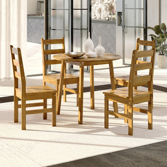 Set de Comedor con 4 Sillas 100% Madera Hoga Irlanda Nogal