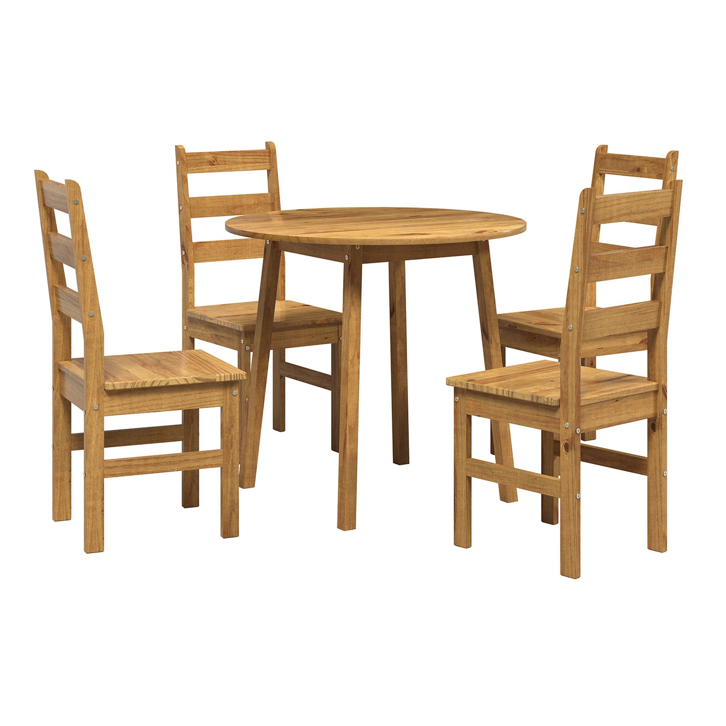 Set de Comedor con 4 Sillas 100% Madera Hoga Irlanda Nogal