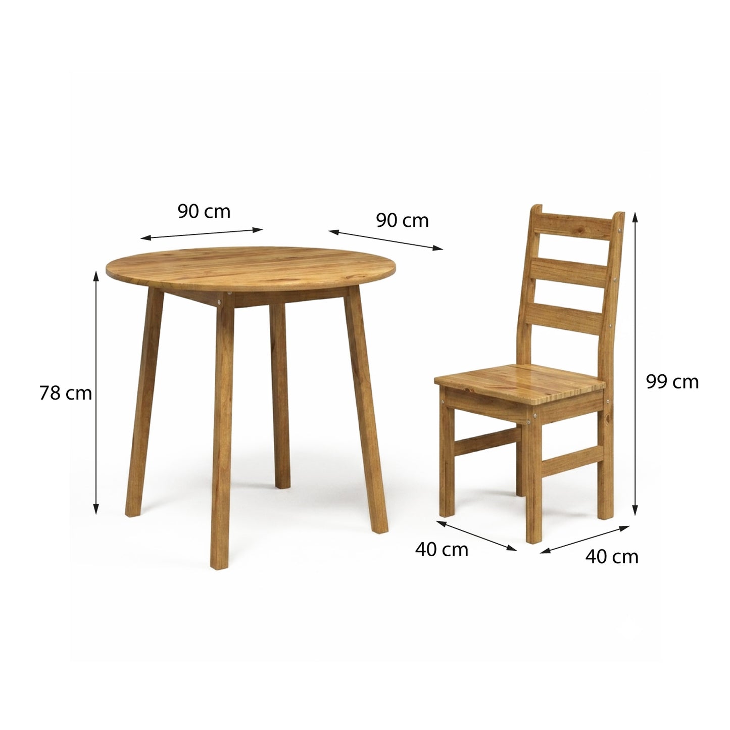 Set de Comedor con 4 Sillas 100% Madera Hoga Irlanda Nogal