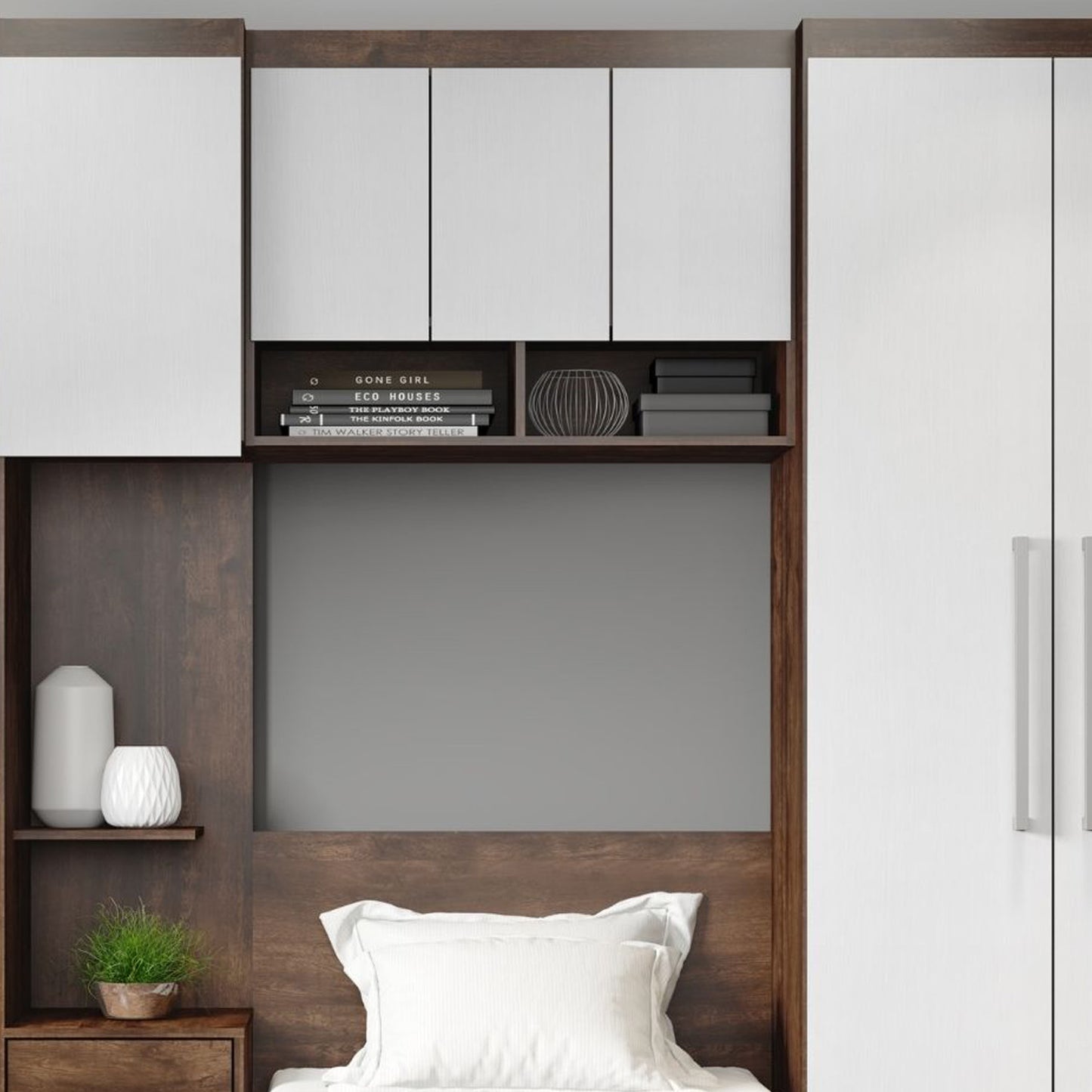 Estante Aéreo 3 Puertas Selene Castaño Blanco Tx