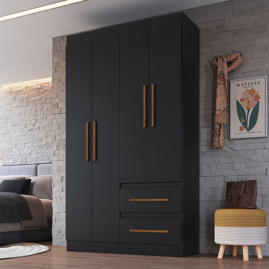 Cóset 4 puertas 2 cajones Hoga Palermo Negro