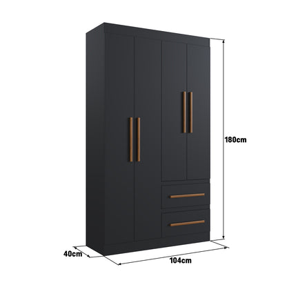 Cóset 4 puertas 2 cajones Hoga Palermo Negro