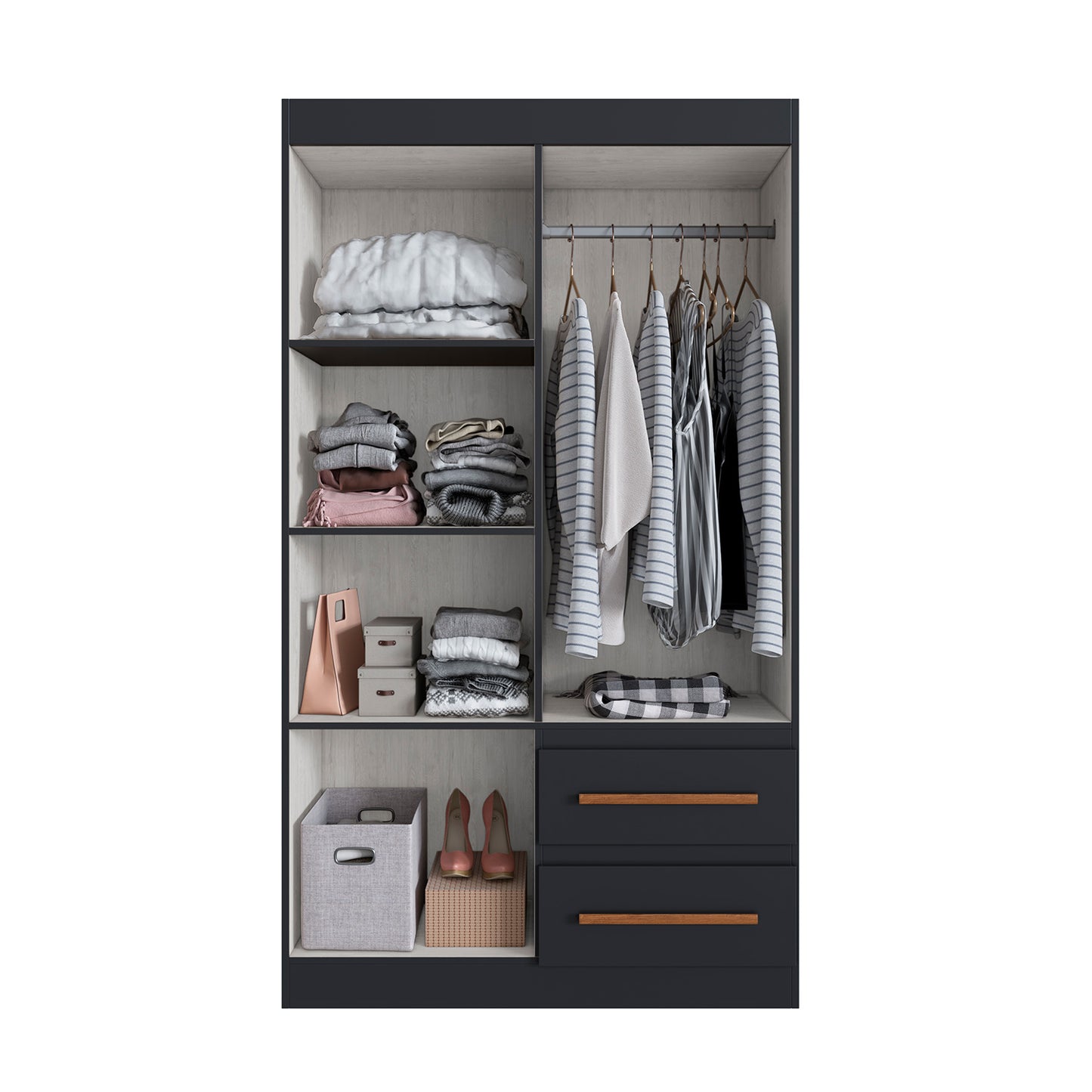 Cóset 4 puertas 2 cajones Hoga Palermo Negro