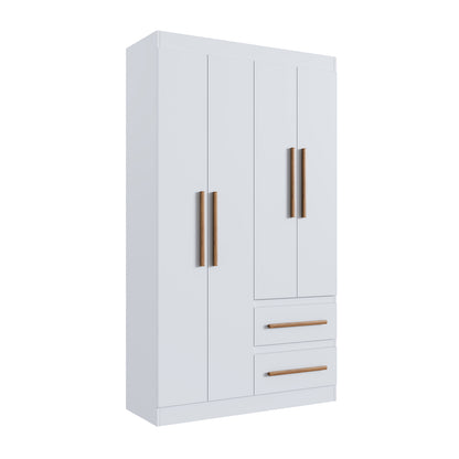 Clóset 4 puertas 2 cajones Hoga Palermo Blanco
