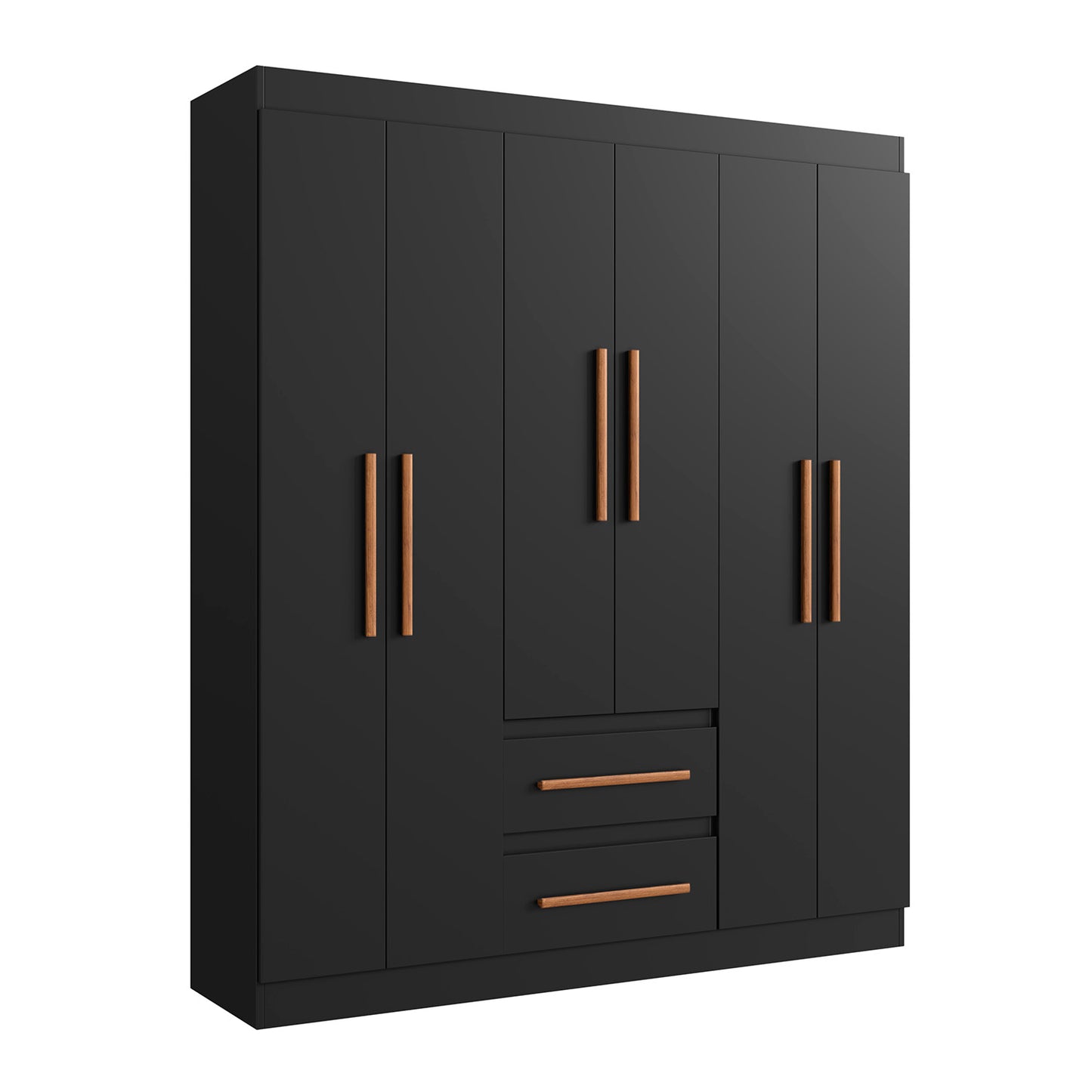 Clóset 6 puertas 2 cajones Hoga Napoli Negro