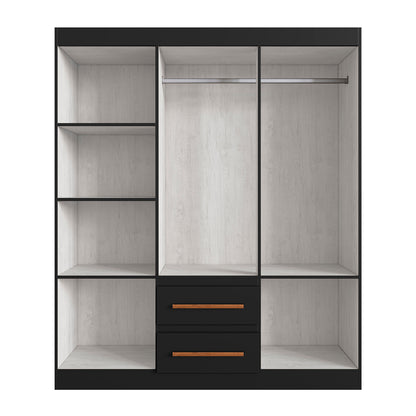 Clóset 6 puertas 2 cajones Hoga Napoli Negro