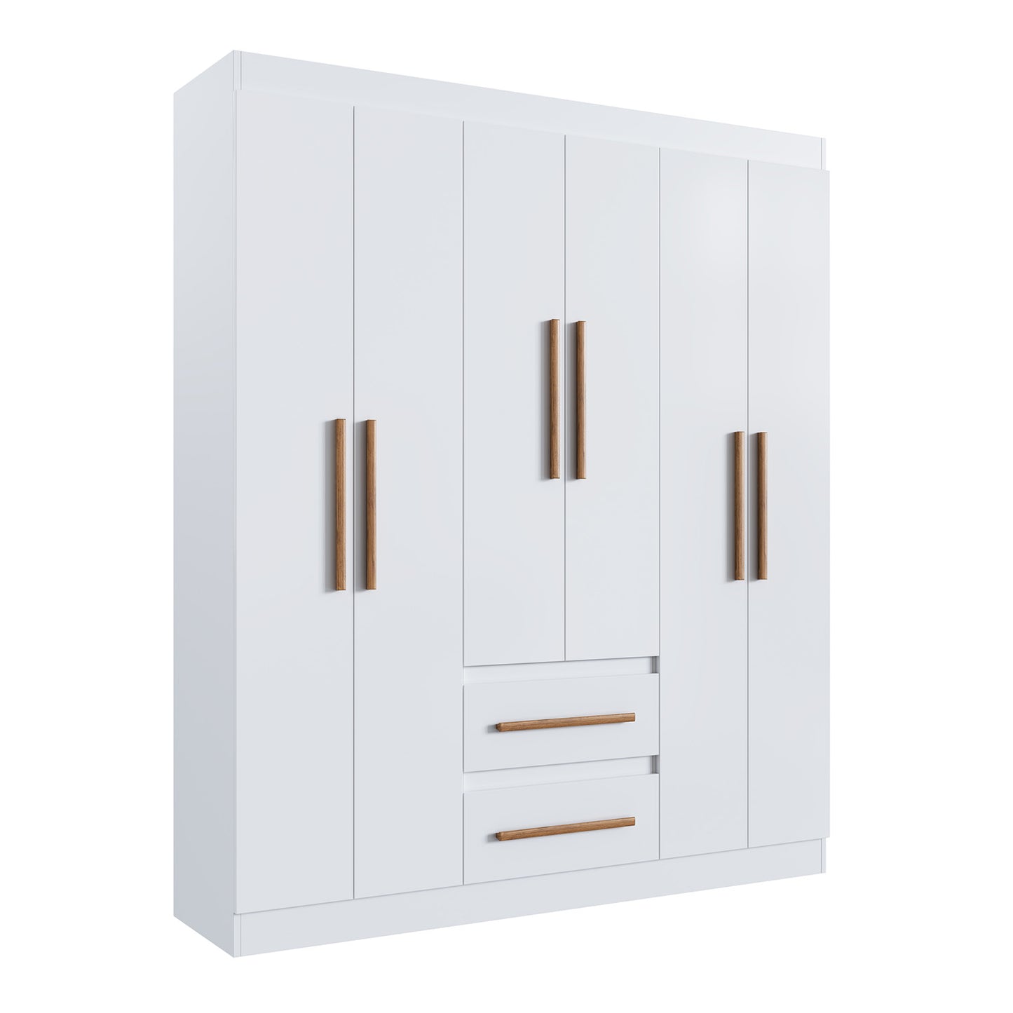Clóset 6 puertas 2 cajones Hoga Napoli Blanco